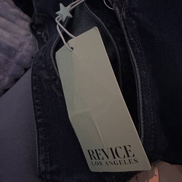 NWT Revice Denim Hollywood Heartthrob Denim Flare Jumpsuit Heart Cutout - Picture 6 of 8